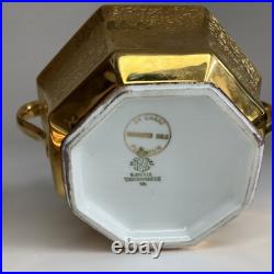 Bavaria Tirschenreuth China Sugar Dish 24 Karat Gold Incrusted And Platinum Rare