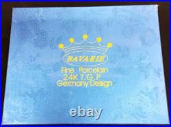 Bavarie Germany Fine Porcelain 24k T. G. P. Golden Rose 6 Tea Cups and Saucers