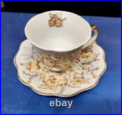 Bavarie Germany Fine Porcelain 24k T. G. P. Golden Rose 6 Tea Cups and Saucers