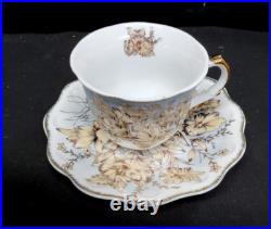 Bavarie Germany Fine Porcelain 24k T. G. P. Golden Rose 6 Tea Cups and Saucers