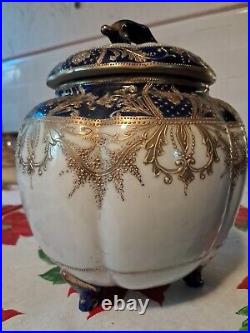 Beautiful Antique Nippon 8 Jar With Heavy Gold Gilt Beautiful Antique Nippon 8 Jar With Heavy Gold Gilt