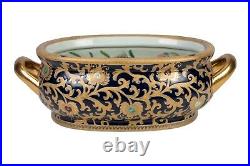 Beautiful Green and Gold Tapestry Porcelain Foot Bath 16