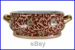 Beautiful Red and Gold Tapestry Porcelain Foot Bath 17.5L