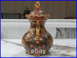 Beautiful Vintage Satsuma Vase With LID Ornate Gilded Geisha Scene Must See