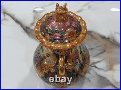 Beautiful Vintage Satsuma Vase With LID Ornate Gilded Geisha Scene Must See