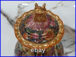 Beautiful Vintage Satsuma Vase With LID Ornate Gilded Geisha Scene Must See