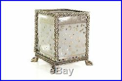 Beautiful White and Gold Floral Style Porcelain Tissue Box Holder Ormolu Accents