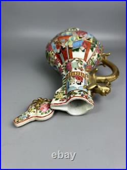 Beautiful chinese porcelain gilded rose medallion of teapot Beautiful chinese porcelain gilded rose medallion of teapot