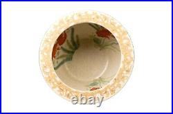 Beige and Gold Tapestry Porcelain Fish Bowl 11 Diameter