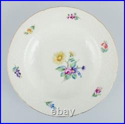 Bing & Grøndahl, Saxon Flower, set of four deep plates in porcelain