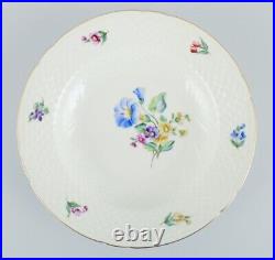 Bing & Grøndahl, Saxon Flower, set of four deep plates in porcelain