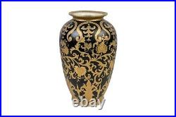 Black and Gold Tapestry Porcelain Vase 12