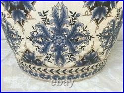 Blue Gold & White Asian Ceramic Garden Seat Embossed Design from China
