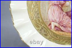 Bodley Hand Painted JP Hewitt Woman With Harp Raised Gold Floral Plate C. 1870-90