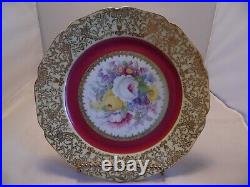 Bohemia Czechoslovakia Macy's Floral & Gold Set of 4 Dinner Plates EXCELLENT
