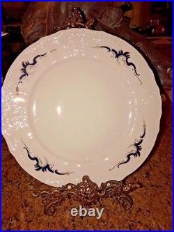 Bohemia Thun 1794 Porcelain China Set- 60 Pieces White/blue/14k Gold Trim-czech