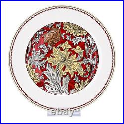Bone China Dinner Service Set 20pc Porcelain Dinnerware MORRIS GARDEN Red Gold Bone China Dinner Service Set 20pc Porcelain Dinnerware MORRIS GARDEN Red Gold