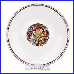 Bone China Dinner Service Set 20pc Porcelain Dinnerware MORRIS GARDEN Red Gold Bone China Dinner Service Set 20pc Porcelain Dinnerware MORRIS GARDEN Red Gold