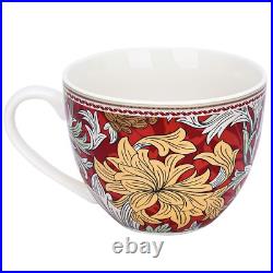 Bone China Dinner Service Set 20pc Porcelain Dinnerware MORRIS GARDEN Red Gold Bone China Dinner Service Set 20pc Porcelain Dinnerware MORRIS GARDEN Red Gold