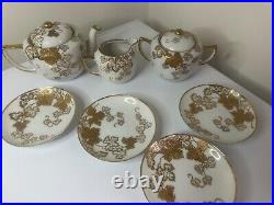 Bone china Nippon gold leaf 13 Piece China Tea Set