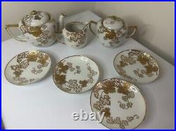 Bone china Nippon gold leaf 13 Piece China Tea Set