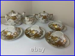 Bone china Nippon gold leaf 13 Piece China Tea Set