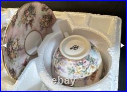 Bradford Exchange Lena Liu Glorious Chintz Tea Cup Set Lot of 4 COAs