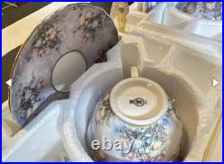 Bradford Exchange Lena Liu Glorious Chintz Tea Cup Set Lot of 4 COAs