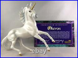 Breyerfest 8132 OBERON 2003 Unicorn White Blue Highlights Gold Horn LE5000 COA