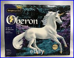 Breyerfest 8132 OBERON 2003 Unicorn White Blue Highlights Gold Horn LE5000 COA