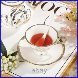 British Porcelain Tea Coffee Set 22 Piece New Bone China Gold Tulip Tea Service