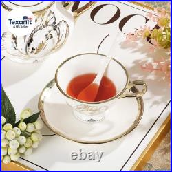 British Porcelain Tea Coffee Set 22 Piece New Bone China Gold Tulip Tea Service