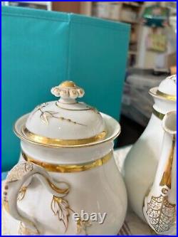 CFH- Haviland china- Gold Gilded- leaf pattern- Charles F Haviland- tea pot