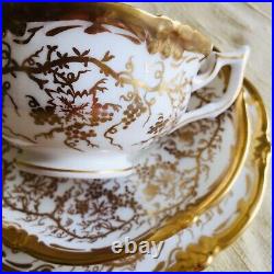 COALPORT King's Plate Vintage Bone China Tea Cup Saucer and Plate Trio Set Gold