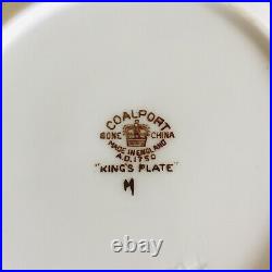COALPORT King's Plate Vintage Bone China Tea Cup Saucer and Plate Trio Set Gold