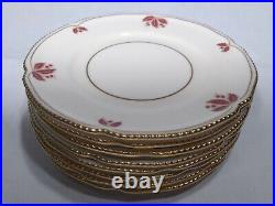 Castleton China Jubilee Cream Maroon Gold Scalloped Gold Bread Plate Set Of 8