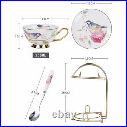 Ceramic Teacup China Tea Cup Spoon Sets British Cafe Porcelain Coffee Drinkware