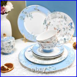 Charming Vintage Floral Bone China Dinnerware Set for 2 8 Pieces