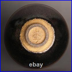 China Jian Kiln PorcelainLi-Marked Black-Gold Hare's-FurJian Zhan Teacup/Tea B