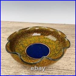 China Old antique Brother porcelain gold wire poem folding along the brush wash