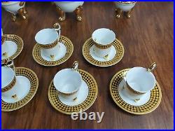 China Porcelain Tea Set Thun 1794 CZECH 24CT GOLD 15Pcs Checker Vng 1 Damaged