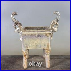 China Silver Light Kiln Porcelain Gold Silver Glaze Four Sides Incense Burner