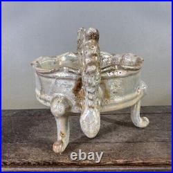 China Silver Light Kiln Porcelain Gold Silver Glaze Two Dragon Incense Burner