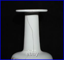 China Song Guan kiln porcelain lettering Imperial gold Bottle Vase Statue pair