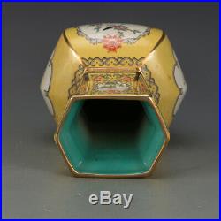 Chinese Antique Enamel Porcelain Vase Ornated With Birds, Flowers & 24k Gold Gilt