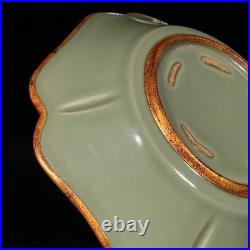 Chinese Antique Song Dynasty Yue Ware Porcelain Cover With Gold Leaf Plates Chinese Antique Song Dynasty Yue Ware Porcelain Cover With Gold Leaf Plates