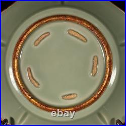 Chinese Antique Song Dynasty Yue Ware Porcelain Cover With Gold Leaf Plates