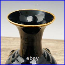 Chinese Ding Porcelain Gilded Handmade Exquisite Lettering Vase 10156