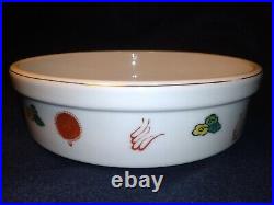 Chinese Dragon Serving Bowl Gold Trim Thick Porcelain Serving Large 8.5