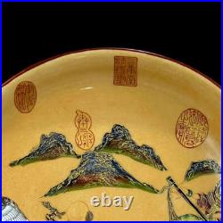 Chinese Enamel Colour Porcelain HandPainted Exquisite Gilded Figures Plate 11619
